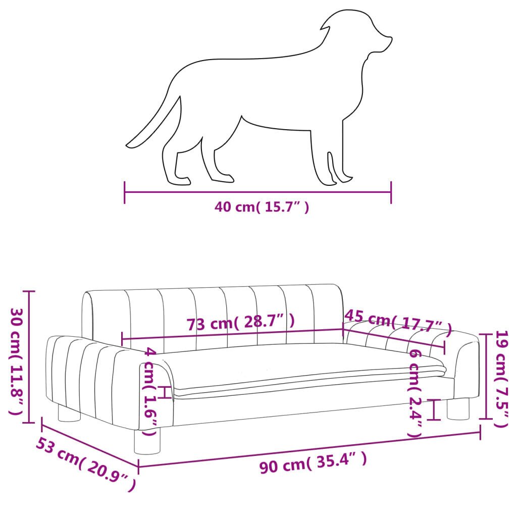 Kangassänky koirille vidaXL, 90x53x30 cm hinta ja tiedot | Pedit ja pesät | hobbyhall.fi