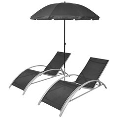 Sänkysetti sateenvarjolla, 3 osaa hinta ja tiedot | Aurinkotuolit | hobbyhall.fi