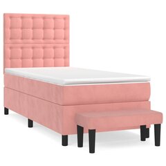 Sänky jousilla ja patjalla, vaaleanpunainen, 90x200 cm hinta ja tiedot | Sängyt | hobbyhall.fi