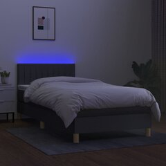 LED-valaistu sänky 100x200 cm, tummanharmaa hinta ja tiedot | Sängyt | hobbyhall.fi