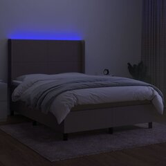 Sänky jousilla/patjalla/LED, taupe, 140x190 cm hinta ja tiedot | Sängyt | hobbyhall.fi