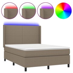 Sänky jousilla/patjalla/LED, taupe, 140x190 cm hinta ja tiedot | Sängyt | hobbyhall.fi