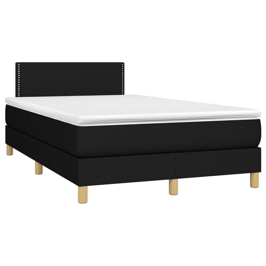 Sänky jousilla/patjalla/LED, musta, 120x200cm hinta ja tiedot | Sängyt | hobbyhall.fi