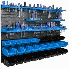 Säilytysjärjestelmän seinähylly 115x78cm, työkalutelineet, 32 kpl. Laatioiden pinoaminen työpajan seinähylly hinta ja tiedot | Työkalupakit ja muu työkalujen säilytys | hobbyhall.fi