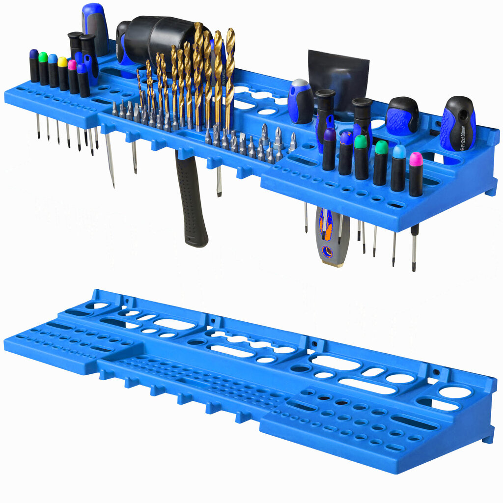 Säilytysjärjestelmän seinähylly 115x78cm, työkalutelineet, 44 kpl. Laatioiden pinoaminen työpajan seinähylly hinta ja tiedot | Työkalupakit ja muu työkalujen säilytys | hobbyhall.fi