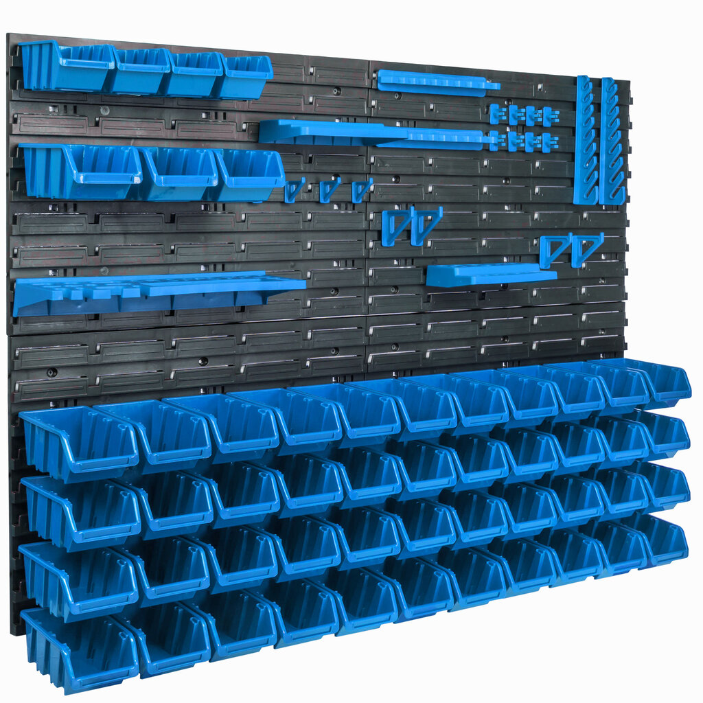 Säilytysjärjestelmän seinähylly 115x78cm, työkalutelineet, 51 kpl. Latauslaatikon hylly Laajennettavissa hinta ja tiedot | Työkalupakit ja muu työkalujen säilytys | hobbyhall.fi