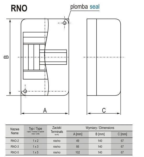 Pinta-asennettava kytkintaulu RNO 3 1x3 hinta ja tiedot | Kytkimet ja pistorasiat | hobbyhall.fi