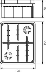 Upotettava laatikko Pp/t 6, 126 x 156 x 68,5 hinta ja tiedot | Kytkimet ja pistorasiat | hobbyhall.fi