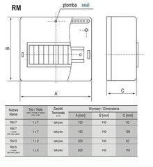 Pinta-asennettava RM 9 -kytkintaulu, N+PE, jossa on 1x9-lasilevy hinta ja tiedot | Kytkimet ja pistorasiat | hobbyhall.fi