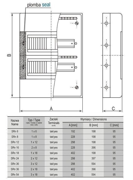 Pinta-asennettava kytkintaulu SRn-8, N+PE 1x8 hinta ja tiedot | Kytkimet ja pistorasiat | hobbyhall.fi