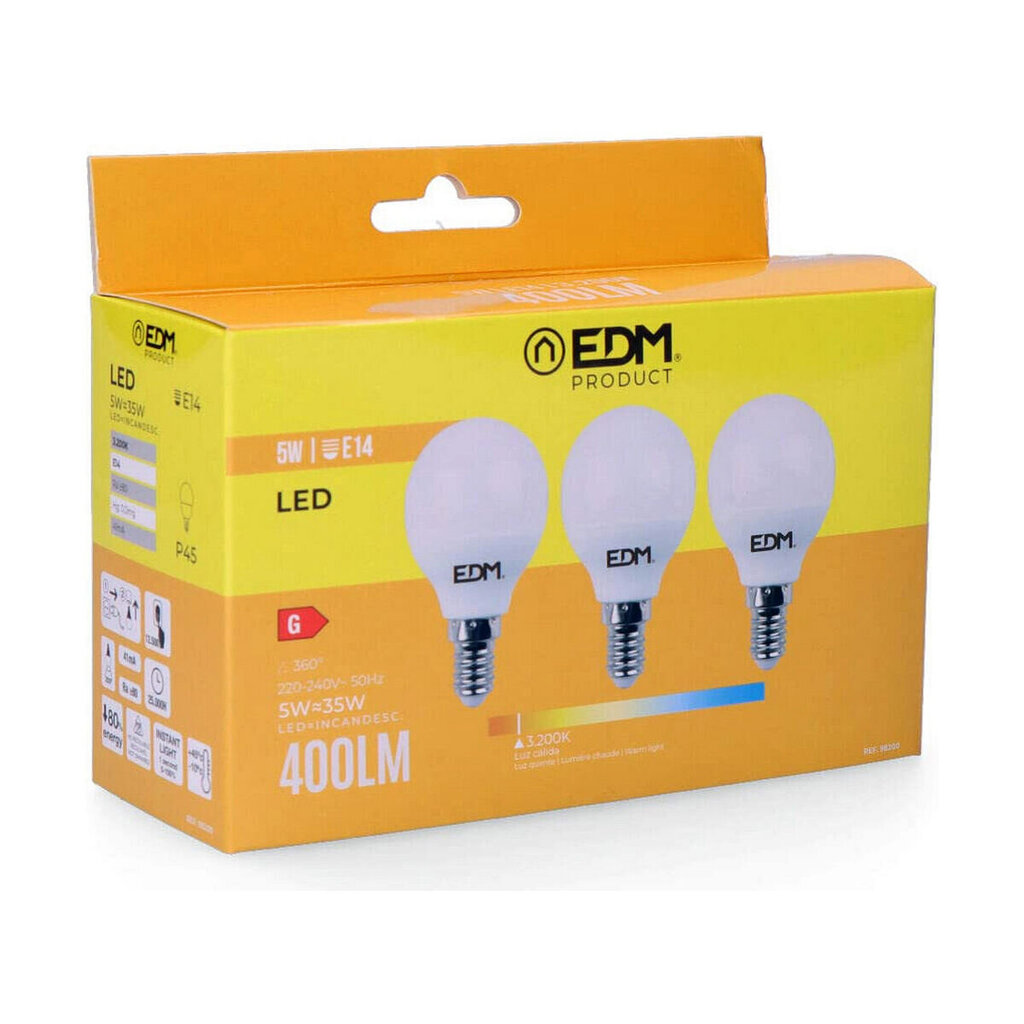 LED-lamppu EDM 5 W E14 G 400 lm (3200 K) hinta ja tiedot | LED-valonauhat | hobbyhall.fi