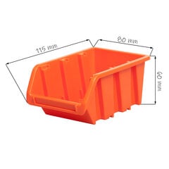 botle Pinottava muovinen säilytyslaatikko 80x115x60 mm Oranssi hinta ja tiedot | Työkalupakit ja muu työkalujen säilytys | hobbyhall.fi