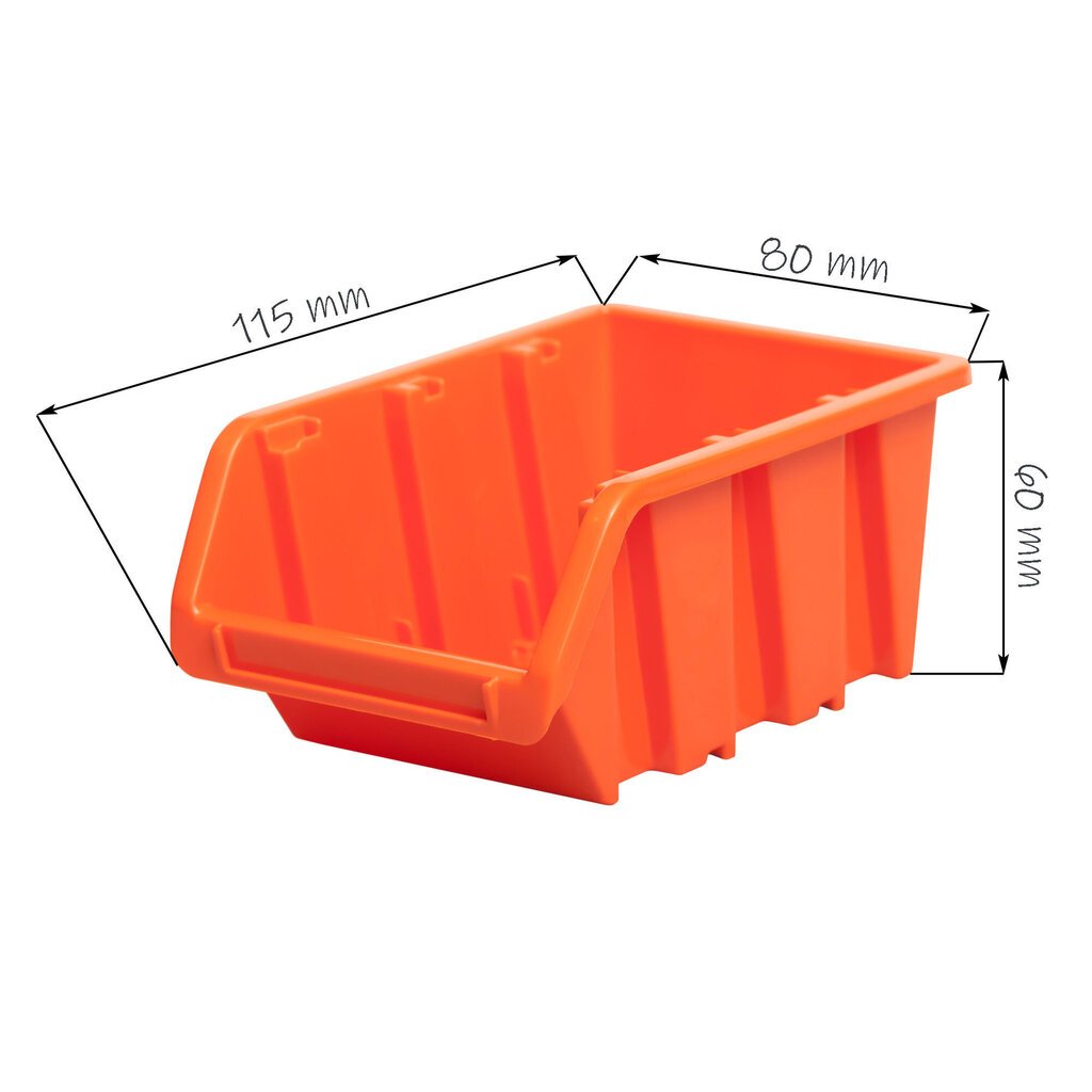 botle 10x Pinottava muovinen säilytyslaatikko 80x115x60 mm Oranssi hinta ja tiedot | Työkalupakit ja muu työkalujen säilytys | hobbyhall.fi