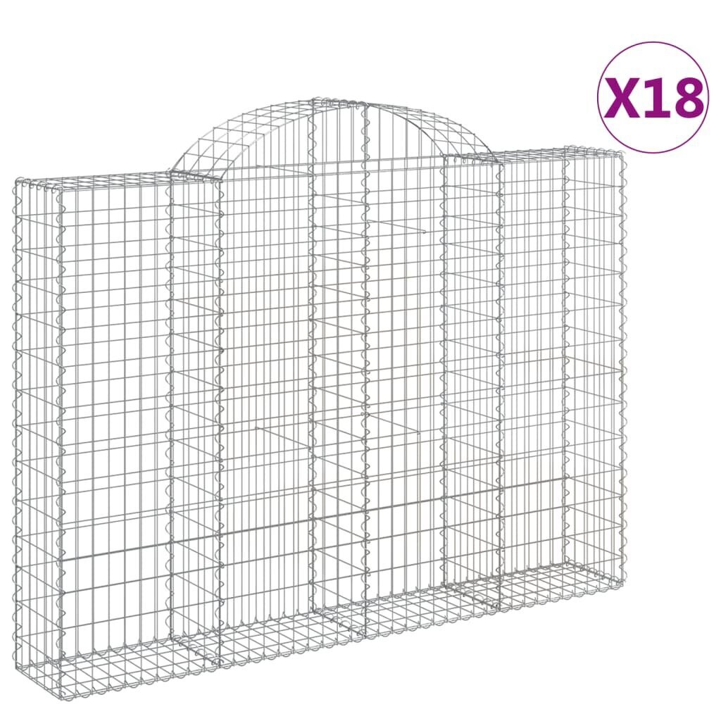 vidaXL Kaarevat kivikorit 18 kpl 200x30x140/160 cm galvanoitu rauta hinta ja tiedot | Aidat ja tarvikkeet | hobbyhall.fi