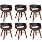 Ruokasalin tuolit, 6 kpl, keinonahkaa, ruskea väri hinta ja tiedot | Ruokapöydän tuolit | hobbyhall.fi