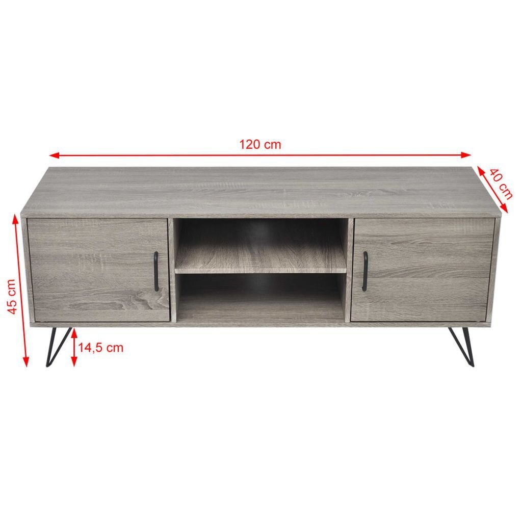 TV-taso, 120x40x45 cm, harmaa hinta ja tiedot | TV-tasot | hobbyhall.fi