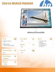 Näyttö HP 24 Full HD+ IPS näyttö EliteDisplay E24i G4 hinta ja tiedot | HP Näytöt ja kiinnikkeet | hobbyhall.fi
