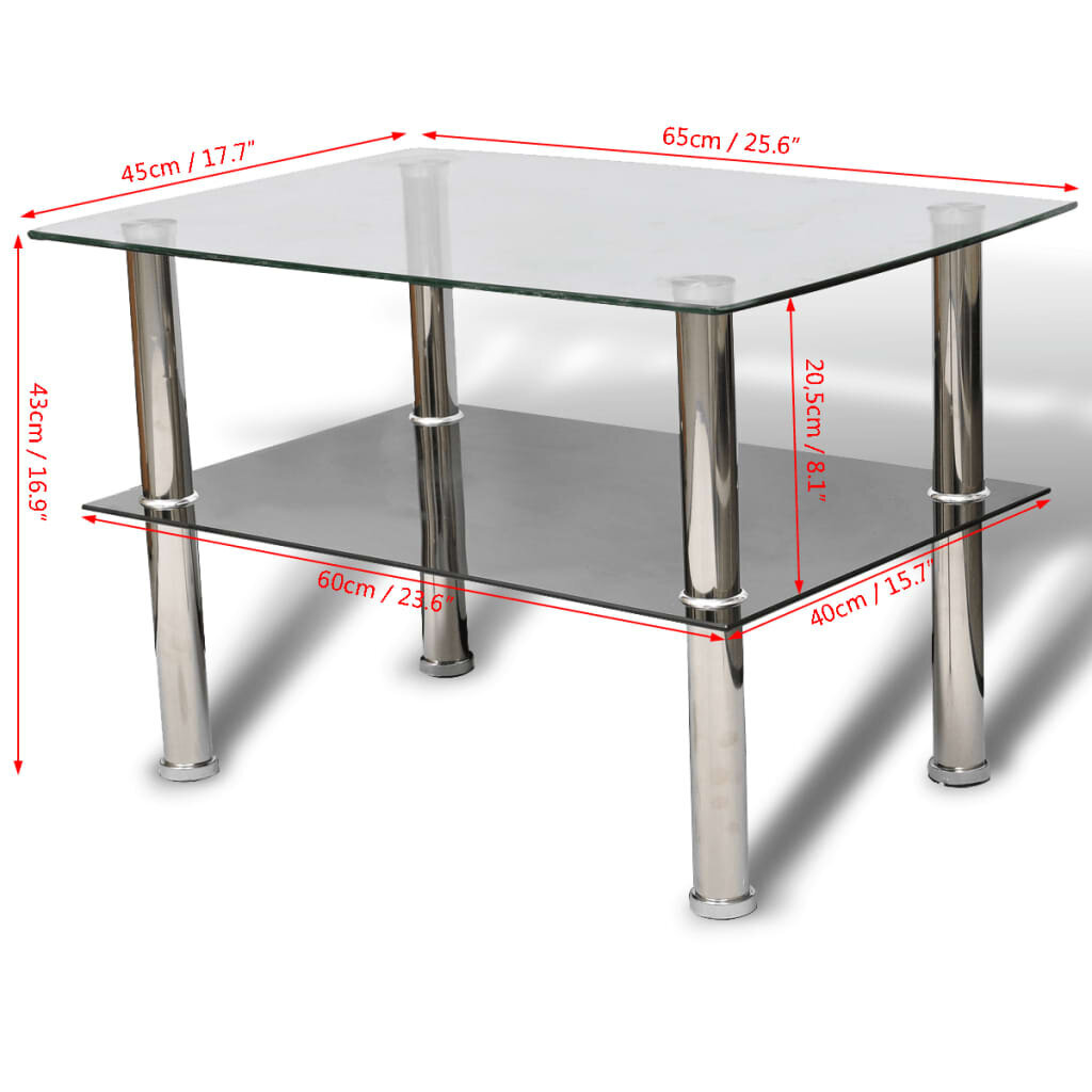 Lasinen sohvapöytä, 2 tasoa hinta ja tiedot | Sohvapöydät | hobbyhall.fi