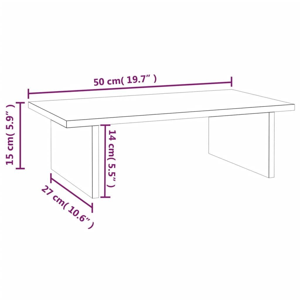 vidaXL Näyttökoroke valkoinen 50x27x15 cm täysi mänty hinta ja tiedot | Näyttötelineet | hobbyhall.fi