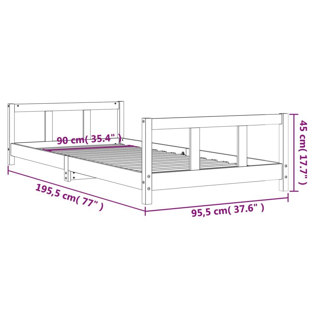 vidaXL Lasten sängynrunko 90x190 cm täysi mänty hinta ja tiedot | Lastensängyt | hobbyhall.fi