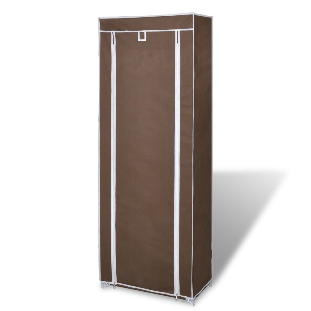 Kangaskaappi kengille 57 x 29 x 162 cm, suljettava, ruskea hinta ja tiedot | Kenkäkaapit ja -hyllyt | hobbyhall.fi