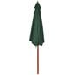 Vihreä päivänvarjo, 257 cm hinta ja tiedot | Aurinkovarjot ja markiisit | hobbyhall.fi