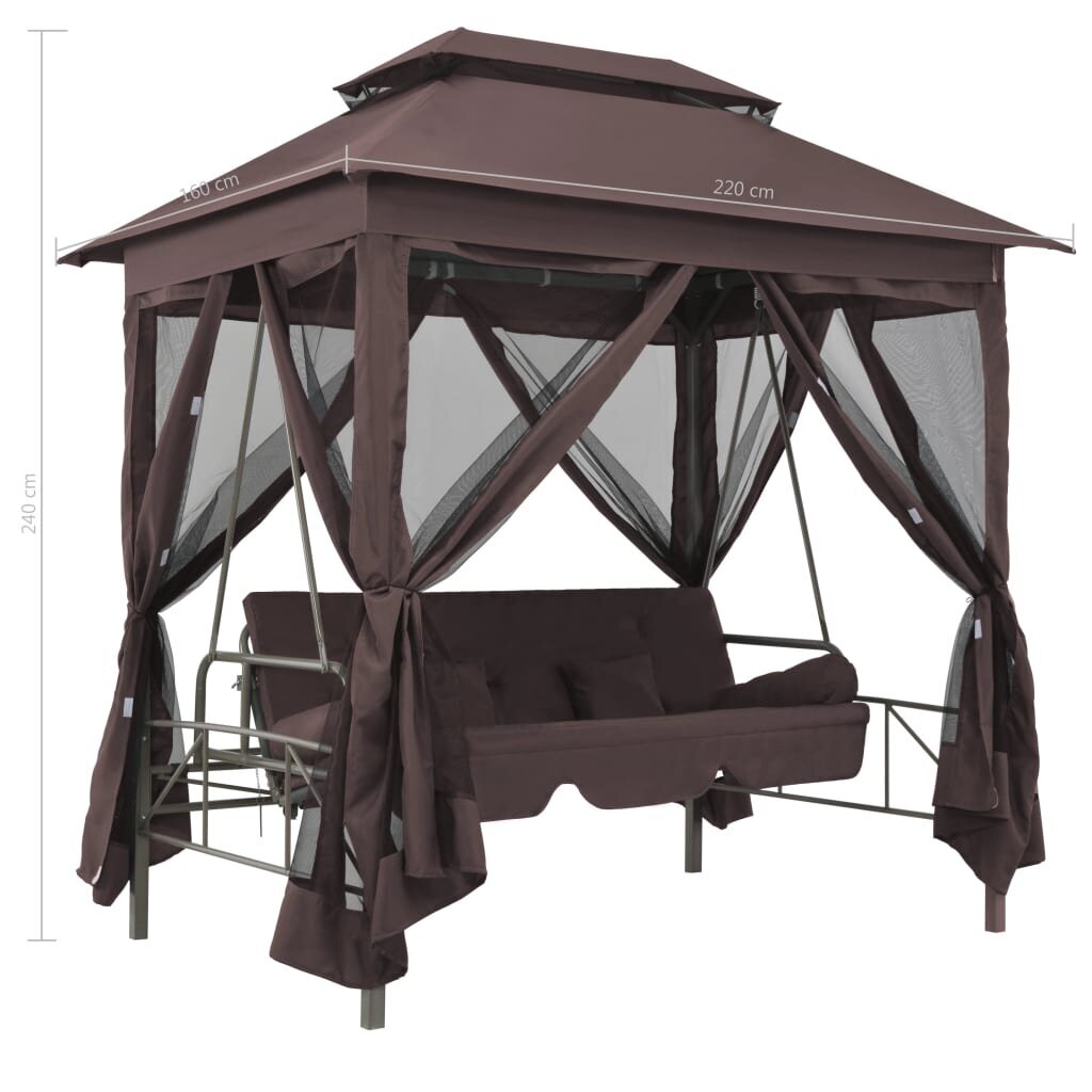 Gazebo - keinu, kahvin väri hinta ja tiedot | Puutarhakeinut | hobbyhall.fi