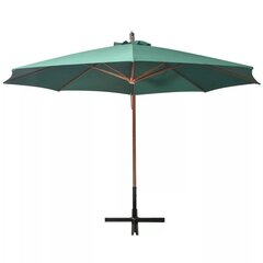 Riippuva aurinkovarjo, 350 cm, vihreä hinta ja tiedot | Aurinkovarjot ja markiisit | hobbyhall.fi