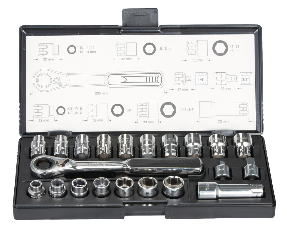 B-65604 PASS THRU muciņu komplekts 21gab Makita hinta ja tiedot | Käsityökalut | hobbyhall.fi