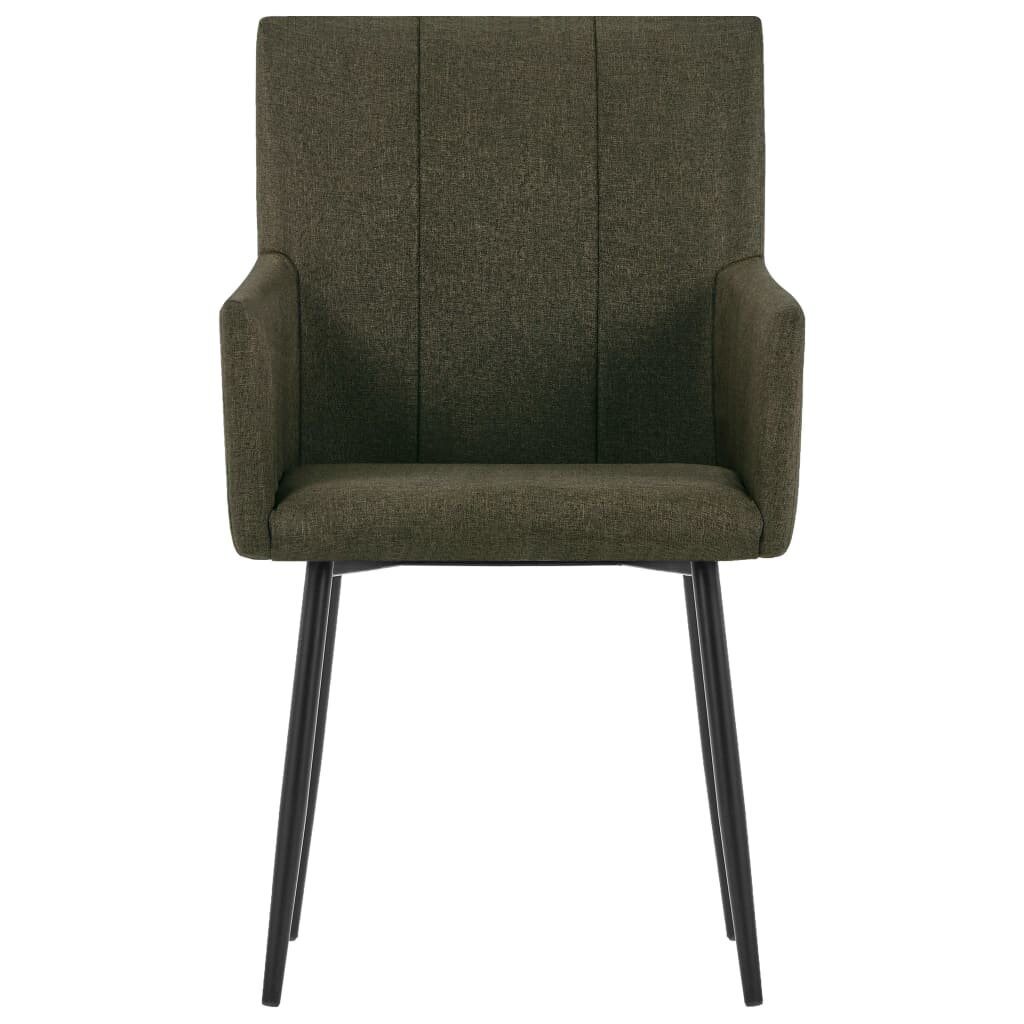 Ruokailuhuoneen tuolit käsinojilla, 4 kpl, ruskea, kangas hinta ja tiedot | Ruokapöydän tuolit | hobbyhall.fi