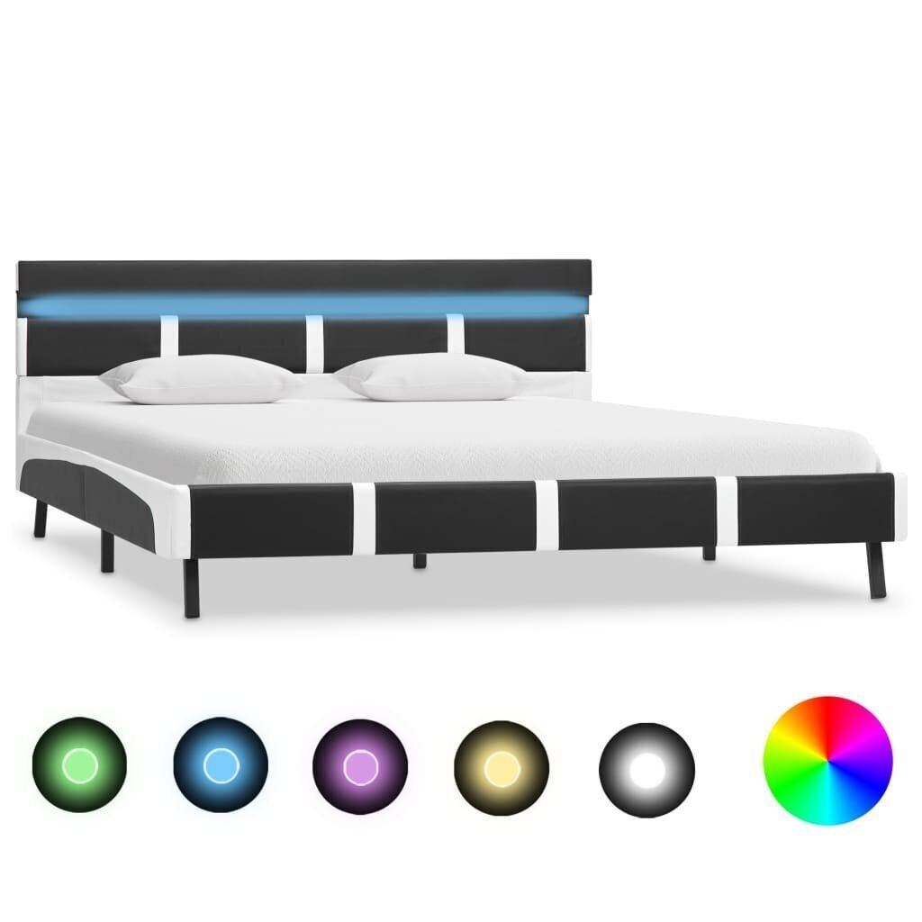 Sängynrunko LEDillä, 140x200 cm, harmaa hinta ja tiedot | Sängyt | hobbyhall.fi