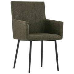 Ruokailuhuoneen tuolit käsinojilla, 2 kpl, ruskea, kangas hinta ja tiedot | Ruokapöydän tuolit | hobbyhall.fi