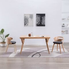 Ruokapöydän tuolit, 2 kpl, musta, kaareva puu. ja työ iho hinta ja tiedot | Ruokapöydän tuolit | hobbyhall.fi