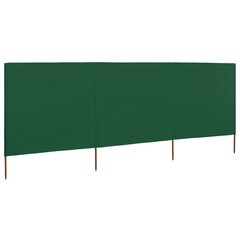 Tuulilasi, 3 paneelia, 400x160 cm, vihreä hinta ja tiedot | Aurinkovarjot ja markiisit | hobbyhall.fi