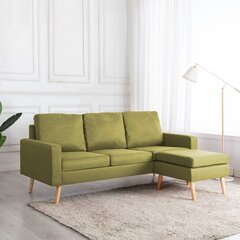 Kolmen istuttava sohva jalkineella, vihreä hinta ja tiedot | Sohvat ja vuodesohvat | hobbyhall.fi