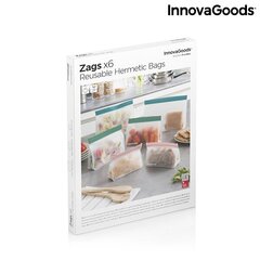 InnovaGoods zags uudelleenkäytettävät hermeettisesti suljetut pussit, 6 osaa hinta ja tiedot | Elintarvikkeiden säilytysastiat | hobbyhall.fi