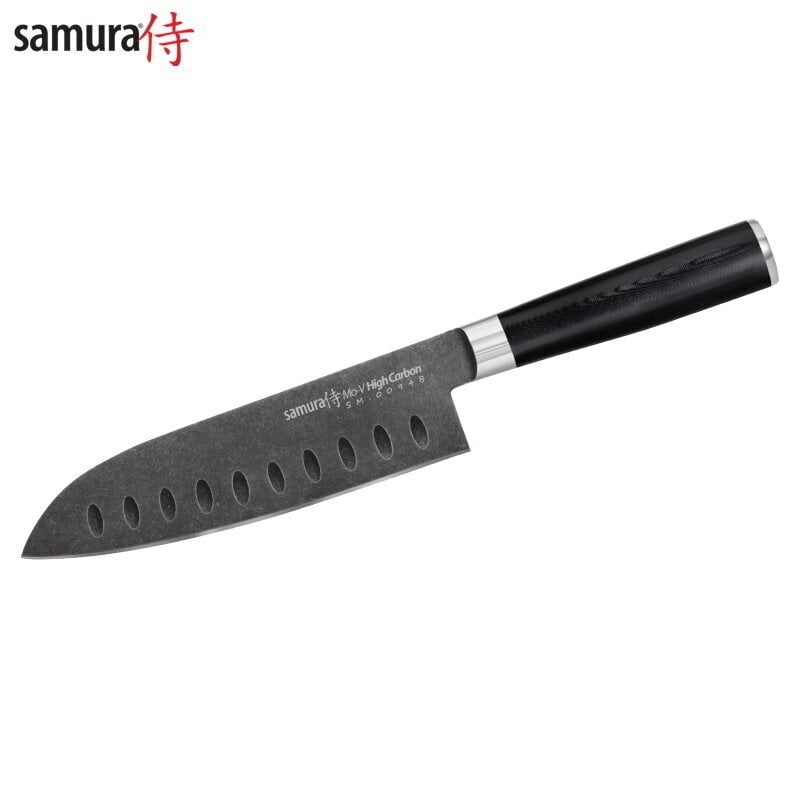 Keittiöveitsi SAMURA Mo-V Stonewash Grand Santoku Chef's SM-0094B hinta ja tiedot | Veitset ja tarvikkeet | hobbyhall.fi