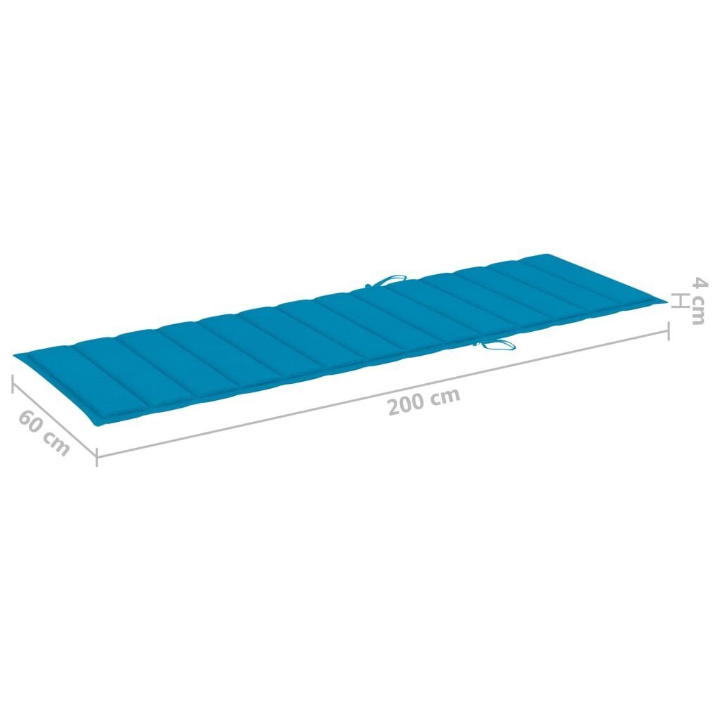 Solariumpatja, 200x60x4 cm, sininen hinta ja tiedot | Istuintyynyt, pehmusteet ja päälliset | hobbyhall.fi