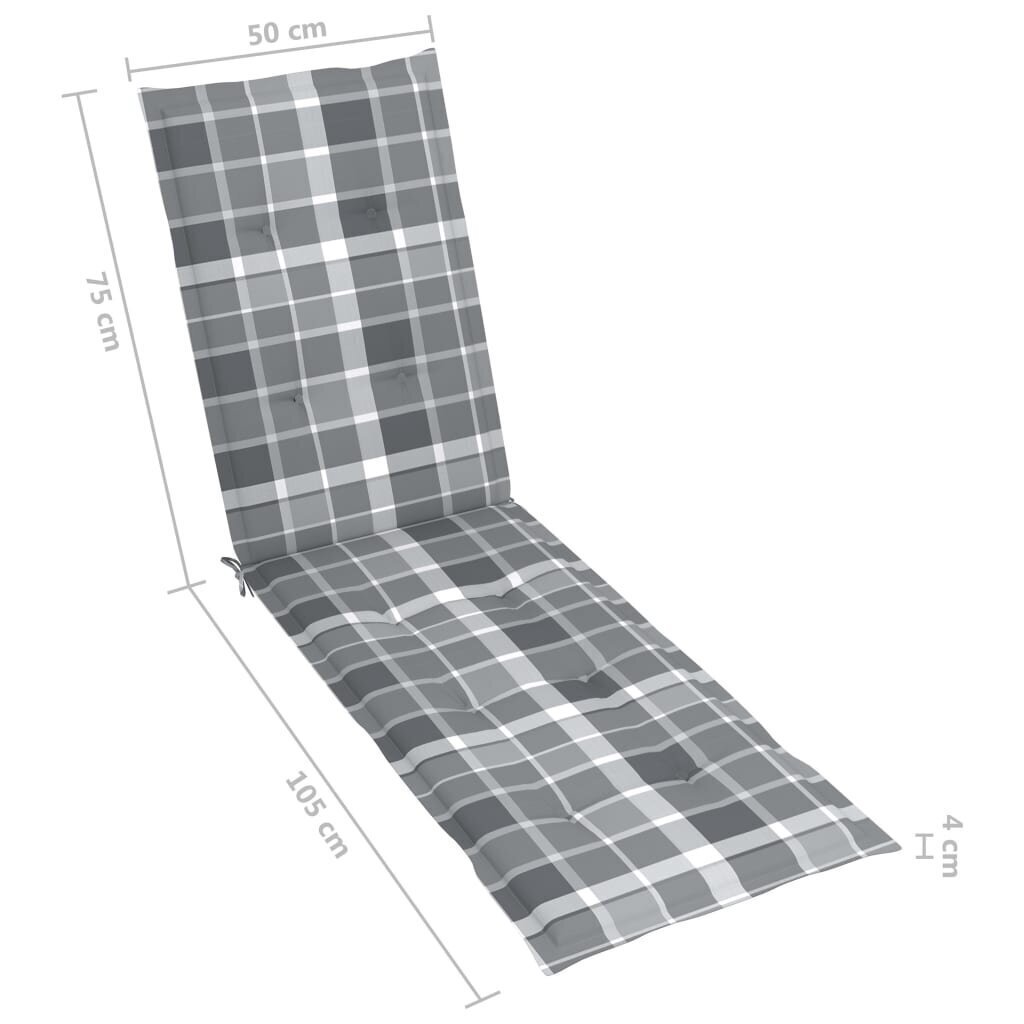 Terassituolin tyyny, (75+105)x50x4 cm, harmaa hinta ja tiedot | Istuintyynyt, pehmusteet ja päälliset | hobbyhall.fi