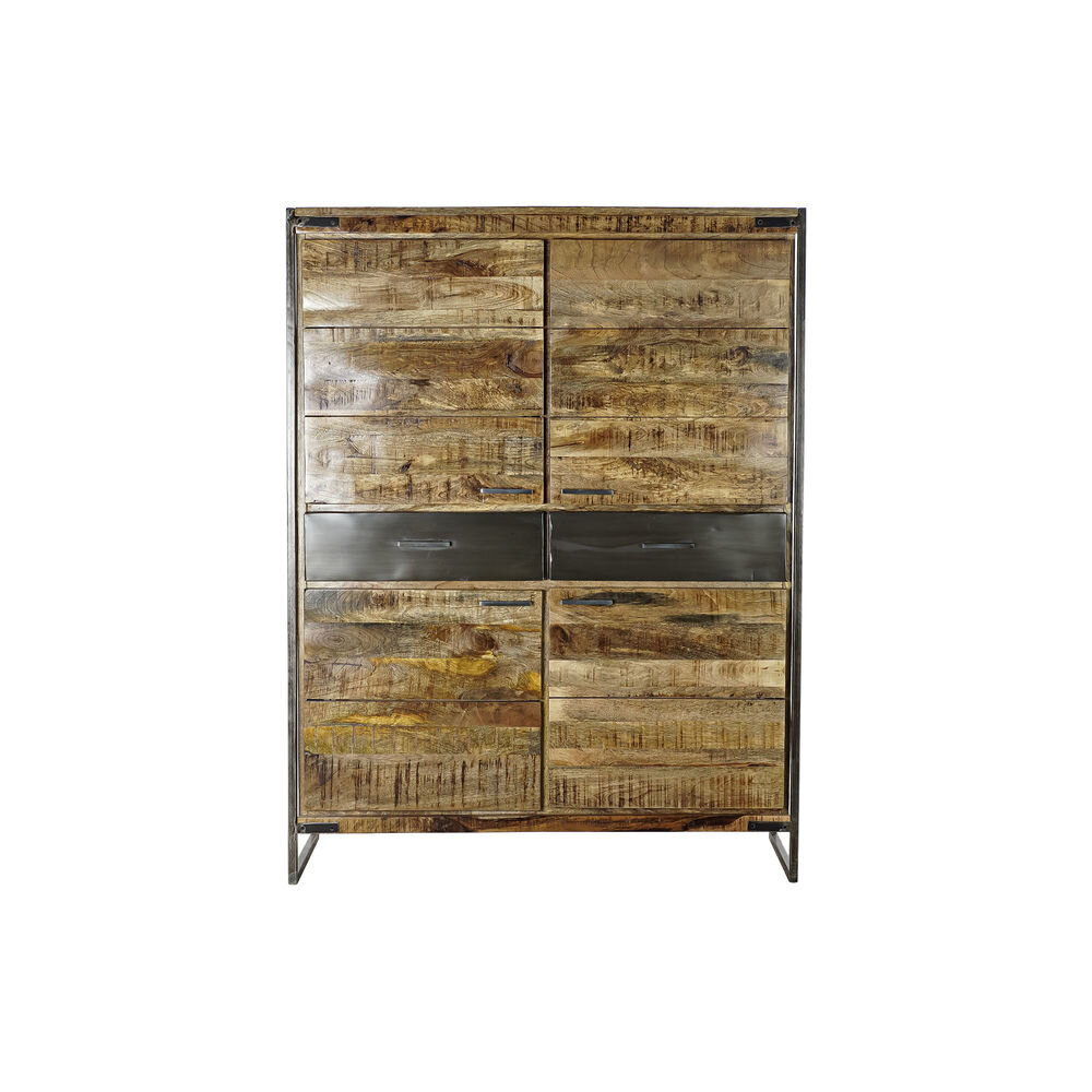 Kaappi DKD Home Decor Musta Teräs Mangopuu (120 x 41 x 161 cm) hinta ja tiedot | Lipastot | hobbyhall.fi