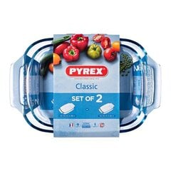 Uunin astiasetti Pyrex Classic kirkasta borosilikaattilasia (2 kpl) hinta ja tiedot | Uunivuoat ja leivontavälineet | hobbyhall.fi