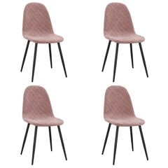 Ruokailuhuoneen tuolit, 4 kpl, vaaleanpunainen hinta ja tiedot | Ruokapöydän tuolit | hobbyhall.fi
