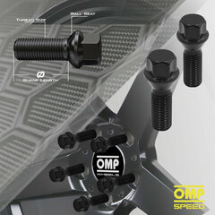 Ruuvisarja OMP OMPS09571401 M14 x 1,50 4 kpl hinta ja tiedot | Lisätarvikkeet autoiluun | hobbyhall.fi