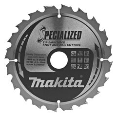 B-09416 T.C.T. Zāģripa SPECIALIZED 185X2X30mm 25° T20 Makita hinta ja tiedot | Käsityökalut | hobbyhall.fi