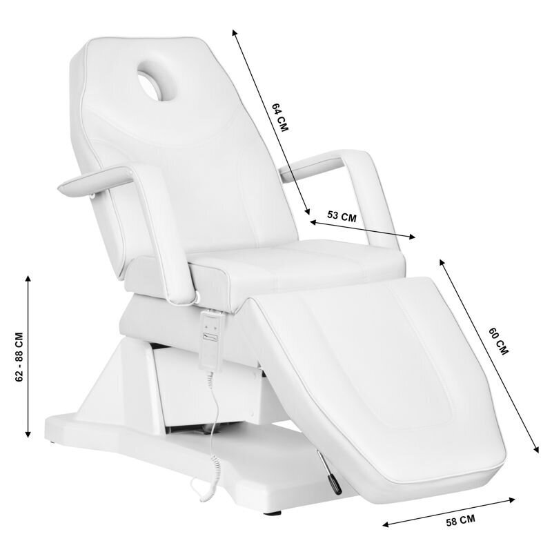 " Sillon Electric Cosmetic Chair Soft 1 vahva valkoinen " Sillon Electric Cosmetic Chair Soft 1 vahva valkoinen hinta ja tiedot | Kauneushoitolan kalusteet | hobbyhall.fi