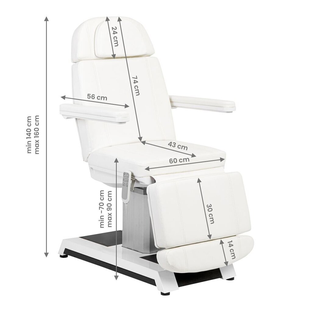 Expert W-16B kosmetologituoli 3 moottoria, valkoinen hinta ja tiedot | Kauneushoitolan kalusteet | hobbyhall.fi