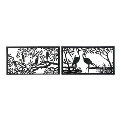 Koristeellinen hahmo DKD Home Decor Birds Metal (2 kpl) (96 x 1 x 50 cm) hinta ja tiedot | Sisustustuotteet | hobbyhall.fi