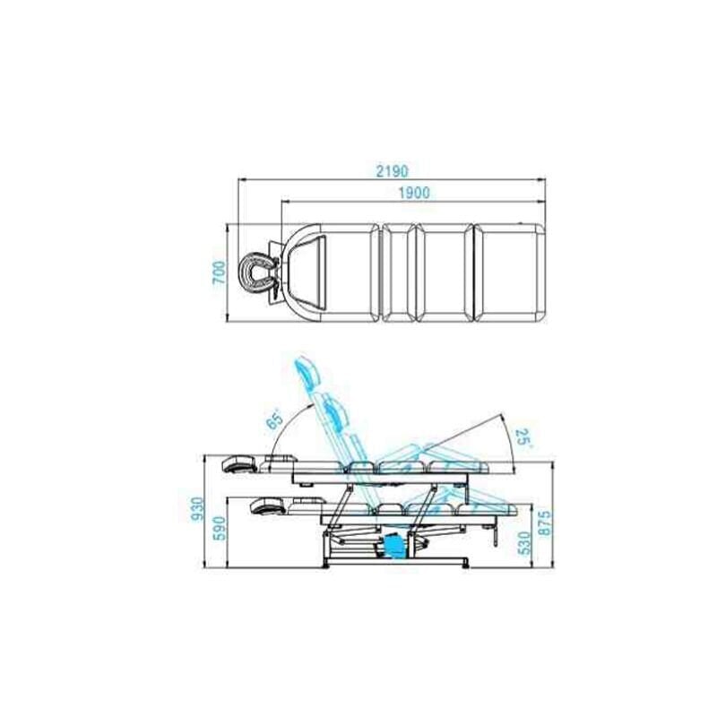 Sähköinen hierontapöytä Azzurro 693A, valkoinen hinta ja tiedot | Kauneushoitolan kalusteet | hobbyhall.fi