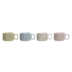 Yksikkö kahvimukisarja DKD Home Decor Sininen Pinkki Metallic Green Flowers Dolomite (13 x 9,5 x 6,5 cm) (4 kpl) (260 ml) hinta ja tiedot | Lasit, mukit ja kannut | hobbyhall.fi