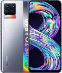 Realme 8, 64GB, Dual SIM, Silver hinta ja tiedot | Matkapuhelimet | hobbyhall.fi